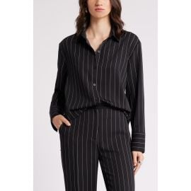 Nordstrom Pinstripe Stretch Twill Button-Up Shirt at Nordstrom