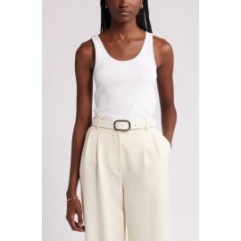 Nordstrom Rib Scoop Neck Cotton Tank at Nordstrom