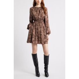 Nordstrom Shirred Waist Long Sleeve Minidress at Nordstrom