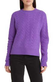 Nordstrom Signature Cable Knit Cashmere Crewneck Sweater at Nordstrom