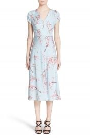 Nordstrom Signature and Caroline Issa Floral Print Silk Twill Midi Dress at Nordstrom