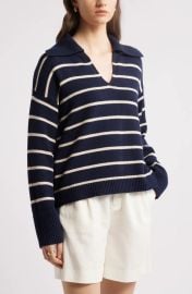 Nordstrom Stripe Cotton Cashmere Sweater at Nordstrom Rack