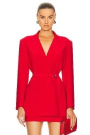 Norma Kamali Classic Double Breasted Jacket in Tiger Red FWRD at FWRD