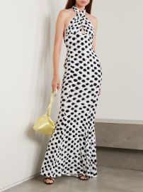 Norma Kamali Cross Halter Fishtail Gown at Net a Porter