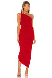 Norma Kamali Diana Asymmetric One Shoulder Midi Dress at Revolve