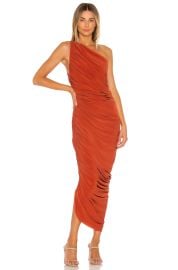 Norma Kamali Diana Gown In Cinnamon at Revolve