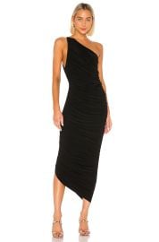 Norma Kamali Diana Ruched One Shoulder Gown at Revolve