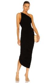 Norma Kamali Diana Ruched One Shoulder Gown at Forward