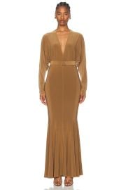 Norma Kamali Dolman V Neck Fishtail Gown at FWRD