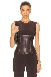 Norma Kamali Grace Corset in Chocolate FWRD at FWRD