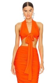 Norma Kamali Halter Wrap Top and Skirt at Revolve