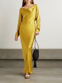 Norma Kamali Maria draped satin gown at Net a Porter
