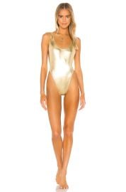 Norma Kamali Marissa Metallic One Piece Swimsuit at Revolve