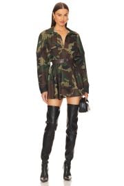 Norma Kamali Oversized Bf Shirt Flared Mini Dress at Revolve