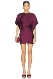 Norma Kamali Reverse Obie Mini Dress In Plum at Revolve