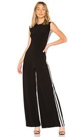 Norma Kamali Side Stripe Jumpsuit in Black  amp  Engineered Stripe from Revolve com at Revolve