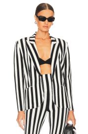 Norma Kamali Side Stripe Single Breasted Jacket at Revolve