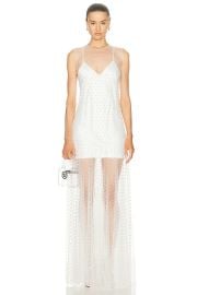 Norma Kamali Sleeveless Flared Gown in Snow White FWRD at FWRD