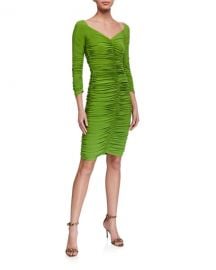 Norma Kamali Slinky Off-the-Shoulder Ruched Dress at Neiman Marcus