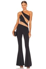 Norma Kamali Snake Mesh Fishtail Jumpsuit at Revolve