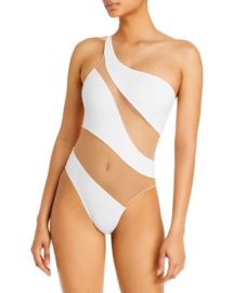 Norma Kamali Snake Mesh Stripe One Piece Swimsuit Bloomingdales at Bloomingdales