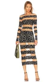 Norma Kamali Spliced Dress In Scattered Dots at Revolve