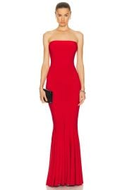 Norma Kamali Strapless Fishtail Gown in Tiger Red FWRD at FWRD