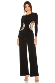 Norma Kamali Stud Long Sleeve Cut Out Jumpsuit at Revolve