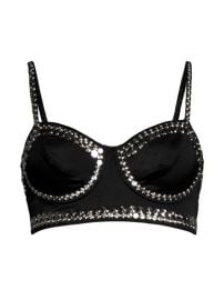 Norma Kamali Studded Bustier Bralette Bikini Top  SaksFifthAvenue at Saks Fifth Avenue