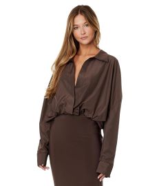 Norma Kamali Super Oversized Boyfriend NK Shirt Bodysuit com at Zappos