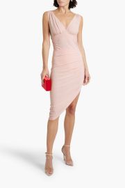 Norma Kamali Tara asymmetric ruched stretch jersey dress at The Outnet