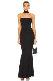 Norma Kamali Turtleneck Strapless Fishtail Gown at Forward