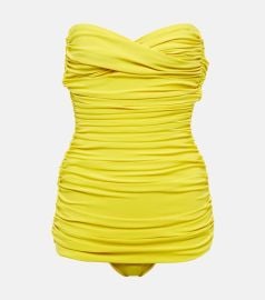 Norma Kamali Walter Mio Ruched Bandeau Swimsuit at Mytheresa