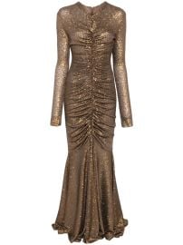 Norma Kamali long-sleeve Fishtail Gown Brown at Farfetch