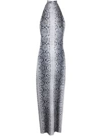 Norma Kamali python-print high-neck Midi Dress - at Farfetch