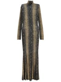 Norma Kamali snakeskin-print Maxi Dress Green at Farfetch