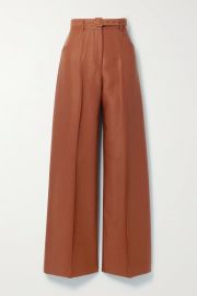 Norman belted wool and silk-blend twill wide-leg pants at Net a Porter