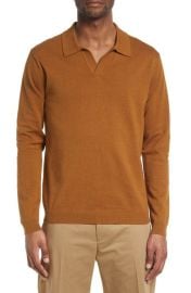 Norse Projects Leif Long Sleeve Linen Blend Polo at Nordstrom