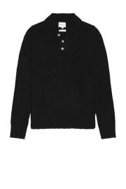 Norse Projects Rasmus Relaxed Brushed Polo Sweater in Black FWRD at FWRD