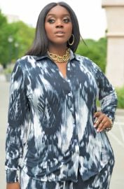 Not The Only One Tie Dye Button Down Blouse                       at REBDOLLS