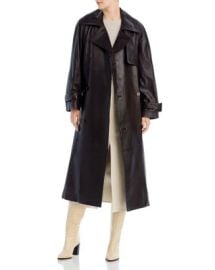 Nour Hammour Henri Belted Leather Trench Coat Bloomingdales at Bloomingdales