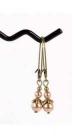 NouveauTique Pearl Antique Brass Drop Earrings at Etsy