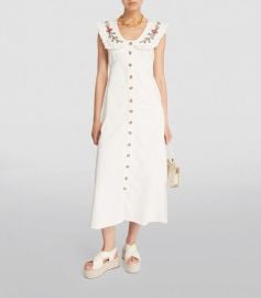 Nova Embroidered Denim Midi Dress by Rixo at Harrods