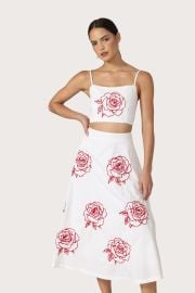 Nova Poplin Skirt in Cleo Embroidery Lusana at Lusana