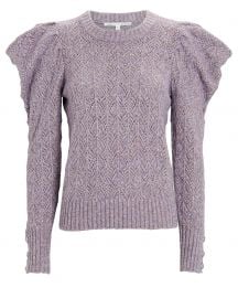 Novah Pointelle Puff Sleeve Sweater at Intermix