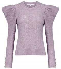 WornOnTV: Deborah’s lilac puff sleeve pointelle sweater on Good Morning ...