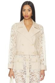 Novelle Lace Sleeve Trench at Revolve