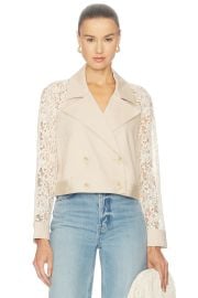 Novelle Lace Sleeve Trench at Revolve