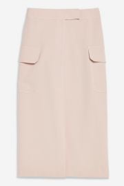 Nude Split Utility Midi Skirt at Topshop