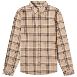 Nudie Chuck Plaid Twill Shirt Beige END US at END.